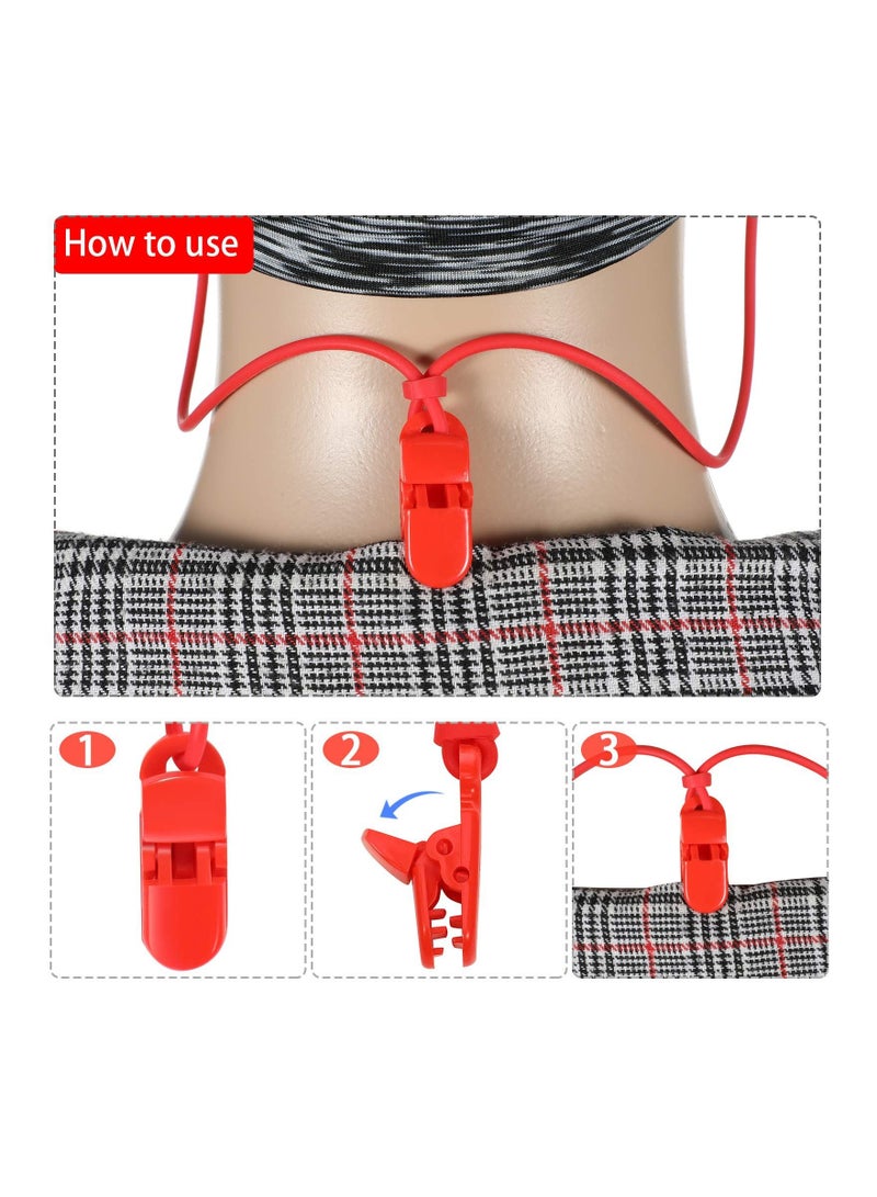 SYOSI 2 Pieces Hearing Aid Clips Adjustable Clip Holder Anti-lost Lanyard for Adults Seniors Black Red - Image 4