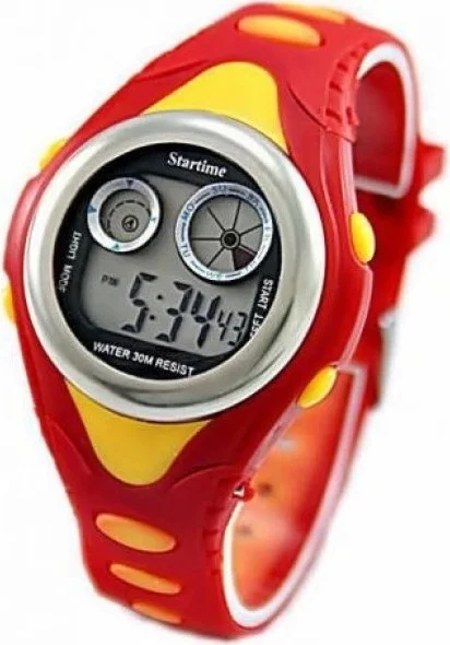 Open Cart New Kr Yellow Red Fan Digital Children's Watch