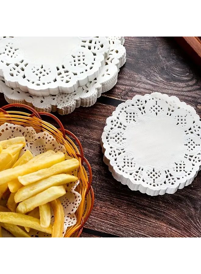 Vintage White Paper Doilies 8 5in Round Lace Craft Napkins For Party Wedding Decoration - Image 5
