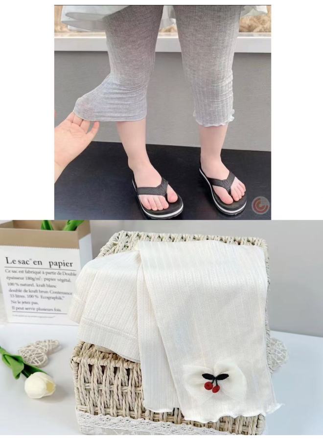 Girls' Summer Thin Modal Leggings With Skirt, Girls' A-class Summer Leggings - Image 1