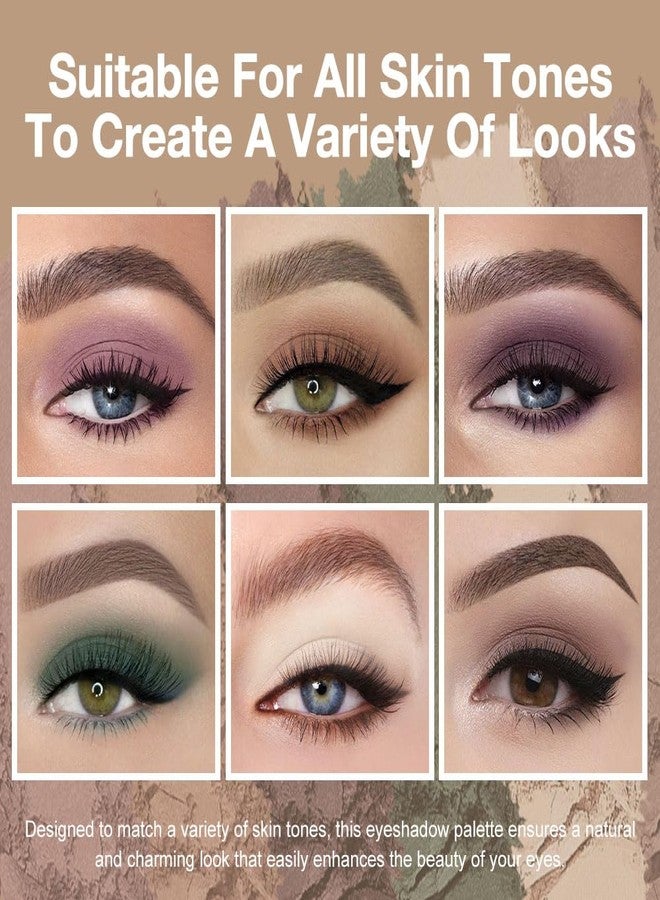 evpct 6 Colors Mauve Eyeshadow Palette, Mauve Taupe Rosy Brown Eggplant Purple Forest Green Vanilla Nude Brown Matte High Pigment Mini Travel Eye Shadow Palette Makeup for Older Women, Built in Mirror - Image 2