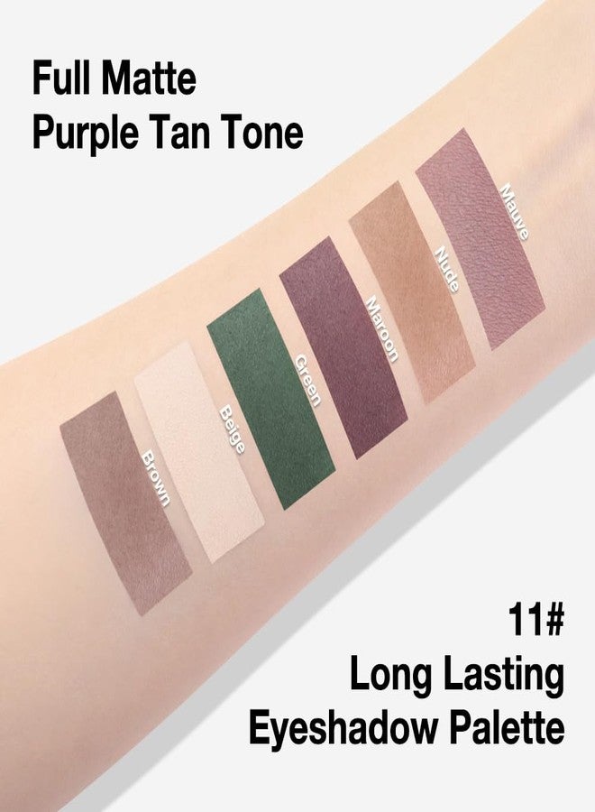 evpct 6 Colors Mauve Eyeshadow Palette, Mauve Taupe Rosy Brown Eggplant Purple Forest Green Vanilla Nude Brown Matte High Pigment Mini Travel Eye Shadow Palette Makeup for Older Women, Built in Mirror - Image 3