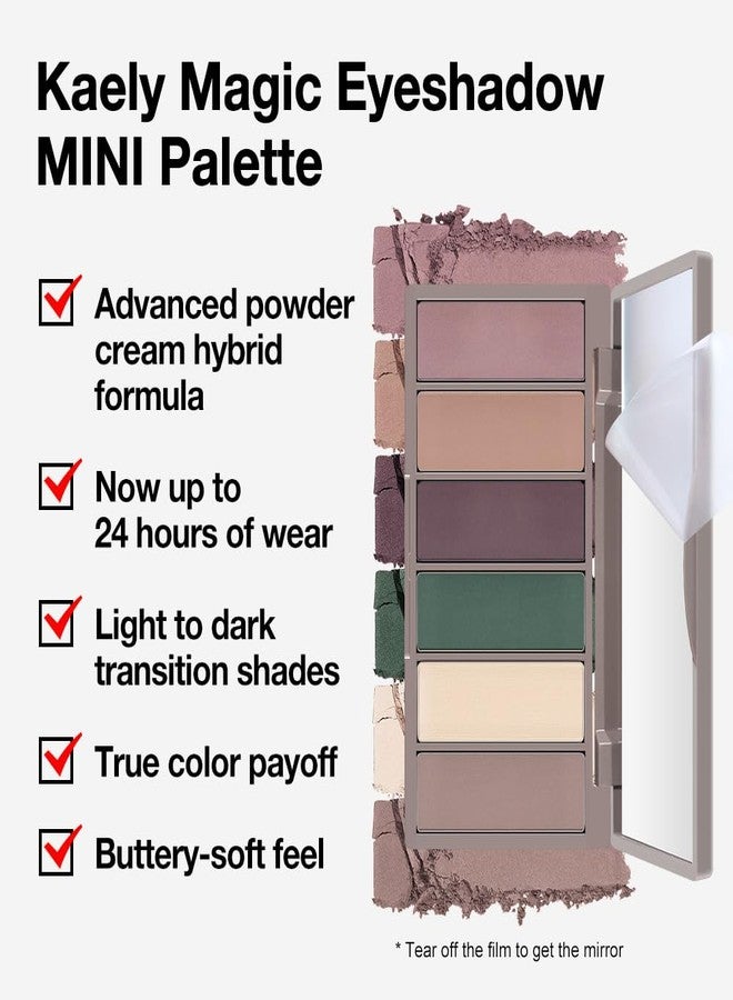 evpct 6 Colors Mauve Eyeshadow Palette, Mauve Taupe Rosy Brown Eggplant Purple Forest Green Vanilla Nude Brown Matte High Pigment Mini Travel Eye Shadow Palette Makeup for Older Women, Built in Mirror - Image 5