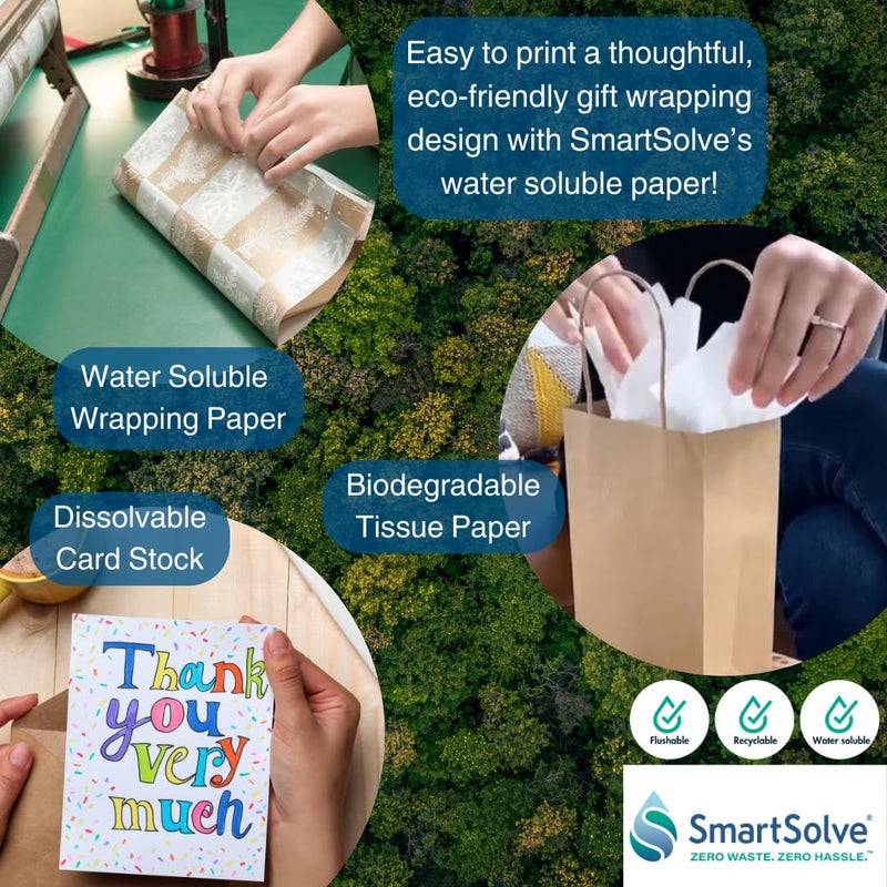 SmartSolve 3 pt. Water-Soluble Paper | Dissolves Quickly in Water | Biodegradable | Eco-Friendly | Printer Compatible | Crafts, Drawing, Notes | Letter Size, 8.5” x 11” | Pack of 10 White Sheets - Image 4