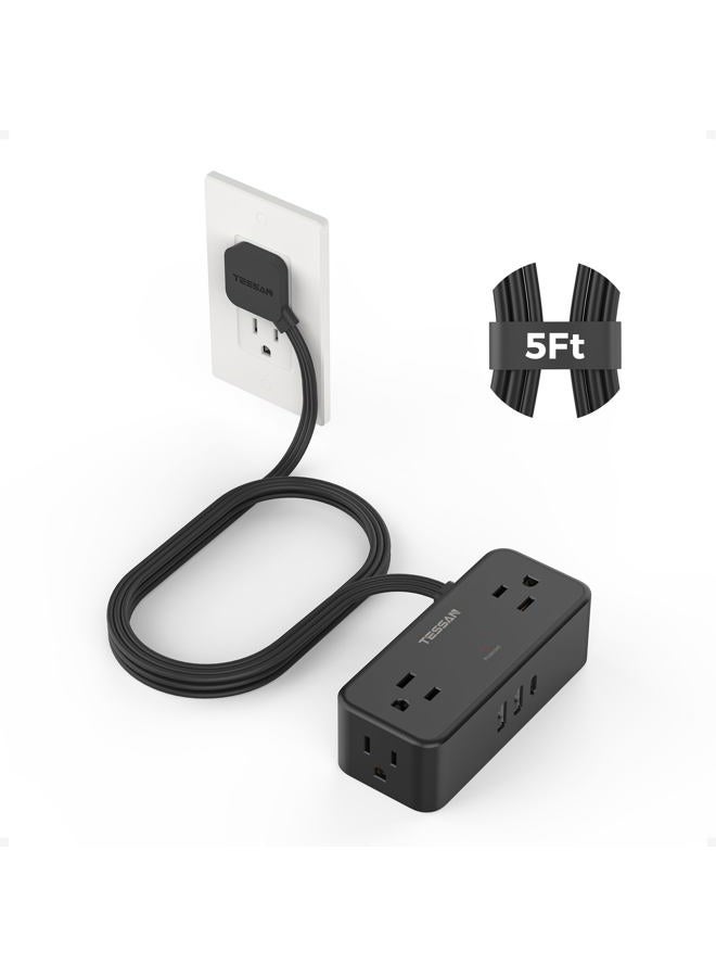 TESSAN Ultra Thin Flat Extension Cable 5 Feet - Image 1