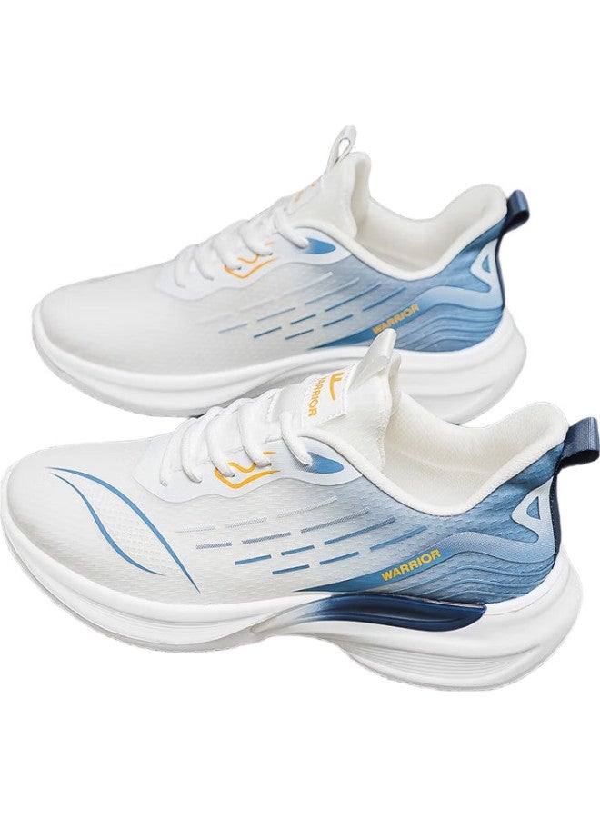 Pull Back Warrior Official Men'S Sports Shoes Men'S Trendy All-Match Shoes Men'S Lightweight Flying Woven Shoes White Blue 42 (260Mm) - Image 2