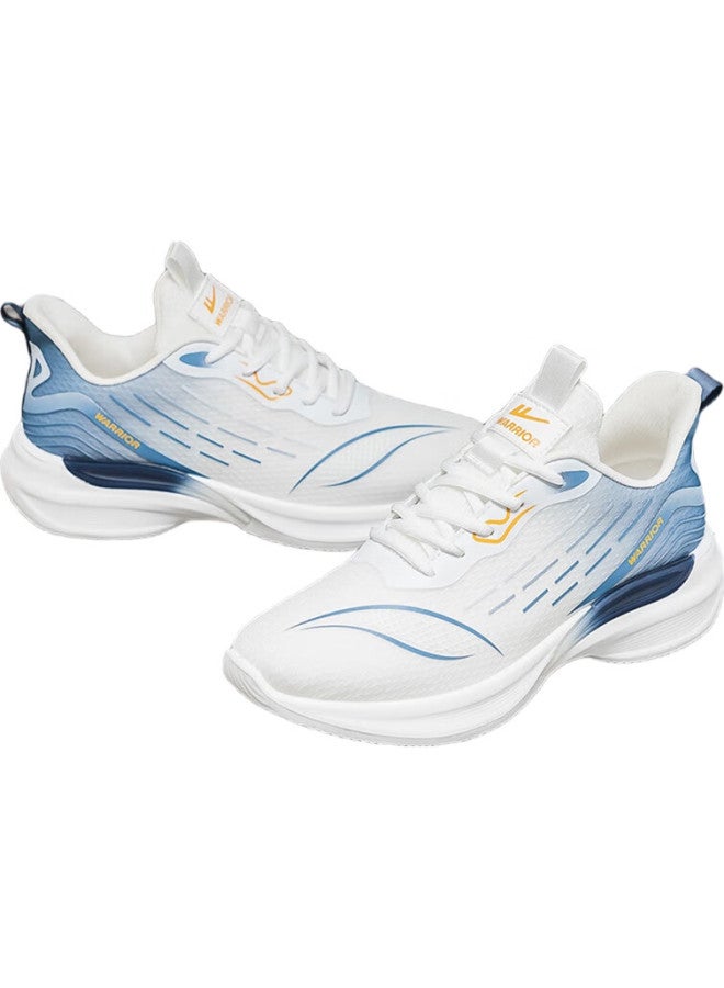 Pull Back Warrior Official Men'S Sports Shoes Men'S Trendy All-Match Shoes Men'S Lightweight Flying Woven Shoes White Blue 42 (260Mm) - Image 1