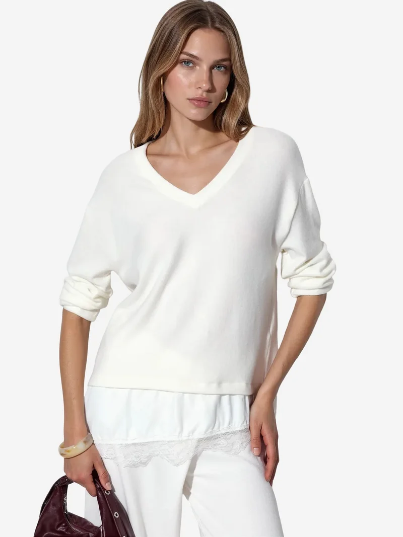 بوسيم BUSEM Women’s V-neck Knit Sweater