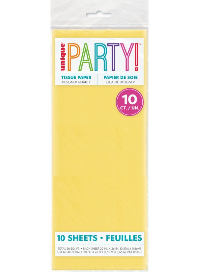 Unique 10 Yellow Tissue Sheets - Image 1