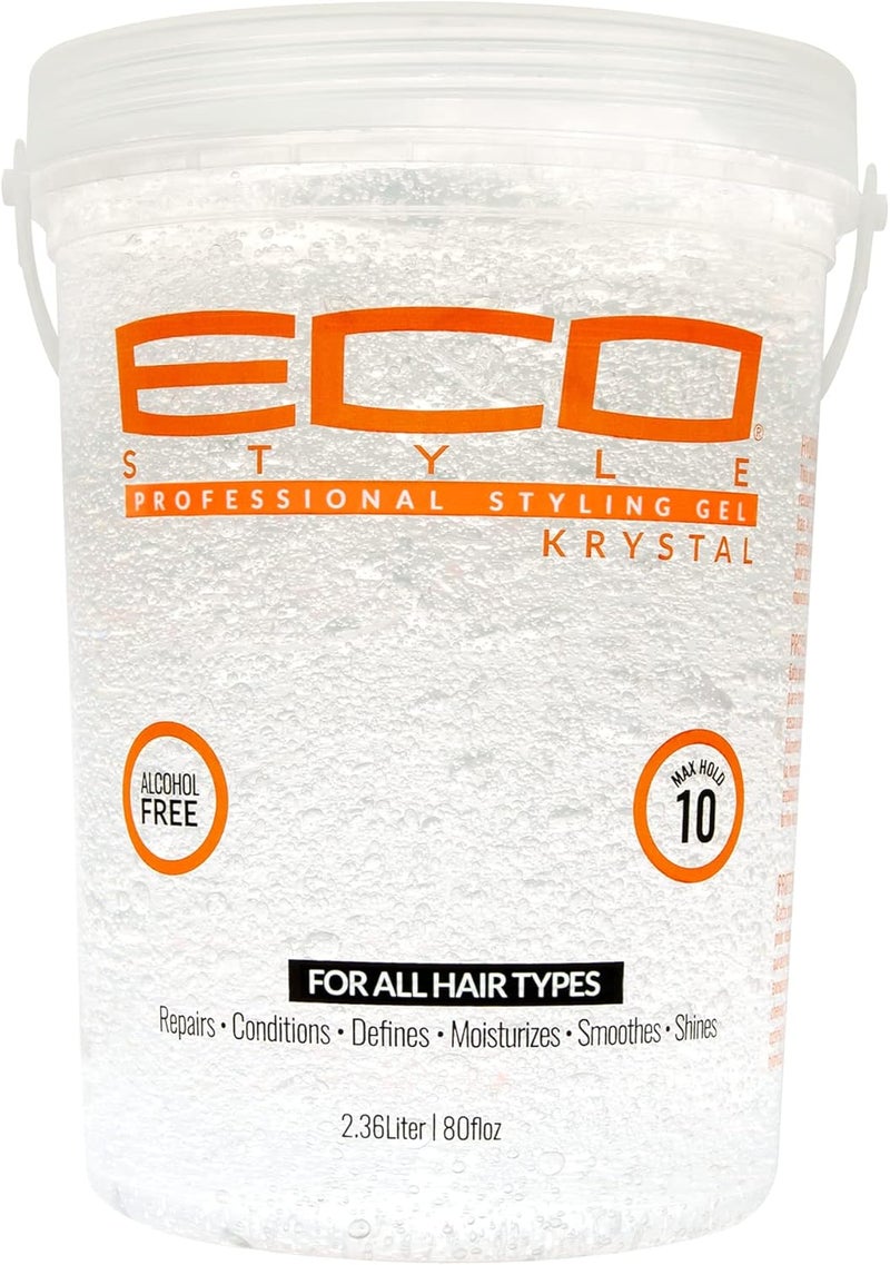 Eco Style Ecoco Hair Gel Krystal - Strong Hold - Ideal For Any Hair Type And Color - Adds Body And Shine To All - Weightless - Moisturizes And Help Maintain Healthy Hair - Non-Flaking - 80 Oz - Image 1