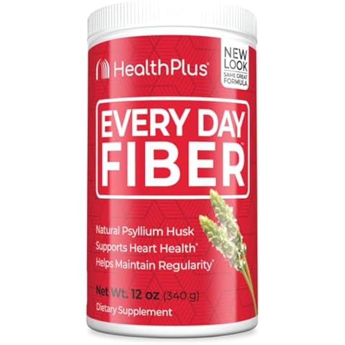 Health Plus Every Day Fiber Digestive Support | All Natural Daily Fiber To Reduce Bloating | Supports Heart Health | 12 Ounces, 48 Servings - Image 1