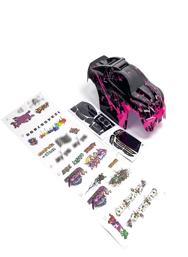 SummitLink Custom Body Muddy Hot Pink Over Black Style Compatible for e-Revo Mini 1/16 Scale RC Car or Truck (Truck not Included) ERMN-HP-01 - Image 2