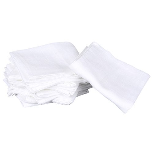 Lula Cotton Muslins Baby Towel-(Pack of 5)-50 CM x 70 CM -White - Image 1