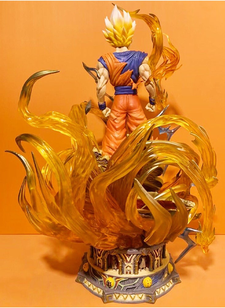 Dragon Ball - Super Saiyan series Goku scene character statue anime toy surrounding model desktop ornaments - Image 1