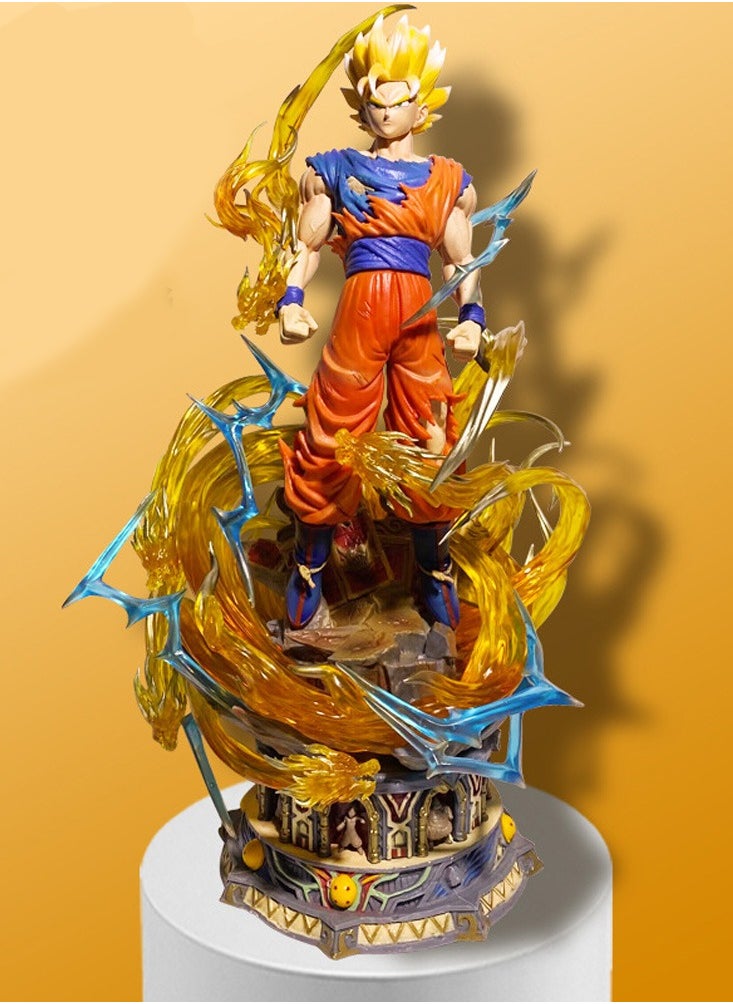 Dragon Ball - Super Saiyan series Goku scene character statue anime toy surrounding model desktop ornaments - Image 1