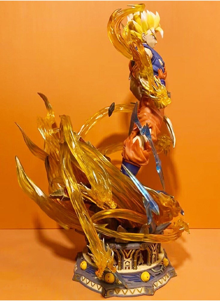 Dragon Ball - Super Saiyan series Goku scene character statue anime toy surrounding model desktop ornaments - Image 1