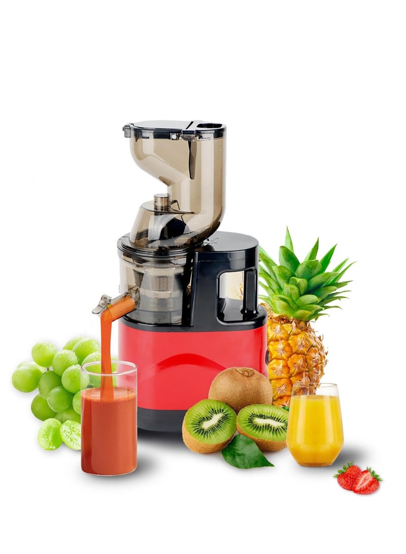 عصارة بطيئة بقوة 500 واط - استخلاص عصير بنسبة 98%، عصارة ضغط بارد بفوهة واسعة للفواكه والخضروات الكاملة - محرك نحاسي قوي، تشغيل هادئ، خالية من BPA، سهلة التنظيف، مثالية للمنازل ومحلات العصير - Image 1