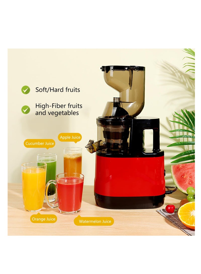 عصارة بطيئة بقوة 500 واط - استخلاص عصير بنسبة 98%، عصارة ضغط بارد بفوهة واسعة للفواكه والخضروات الكاملة - محرك نحاسي قوي، تشغيل هادئ، خالية من BPA، سهلة التنظيف، مثالية للمنازل ومحلات العصير - Image 3