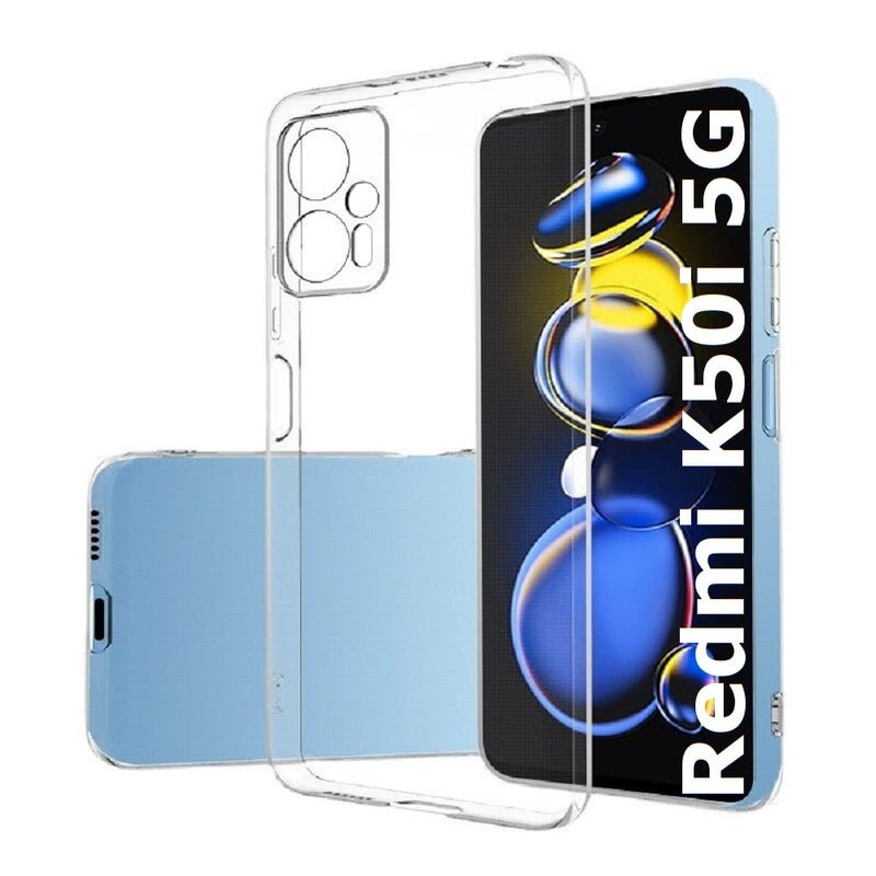 Realcase غطاء خلفي شفاف من السيليكون لهاتف مي ريدمي K50I 5G | تصميم واقي غطاء خلفي شفاف لهاتف ريدمي K50I 5G - Image 1