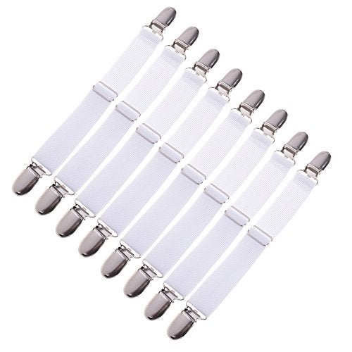 Cosmos Pack of 8 Ajustable Fasteners Suspenders Gripper Elastic Straps Clips for Bed Sheet Matress Covers Sofa Cushion - Image 5