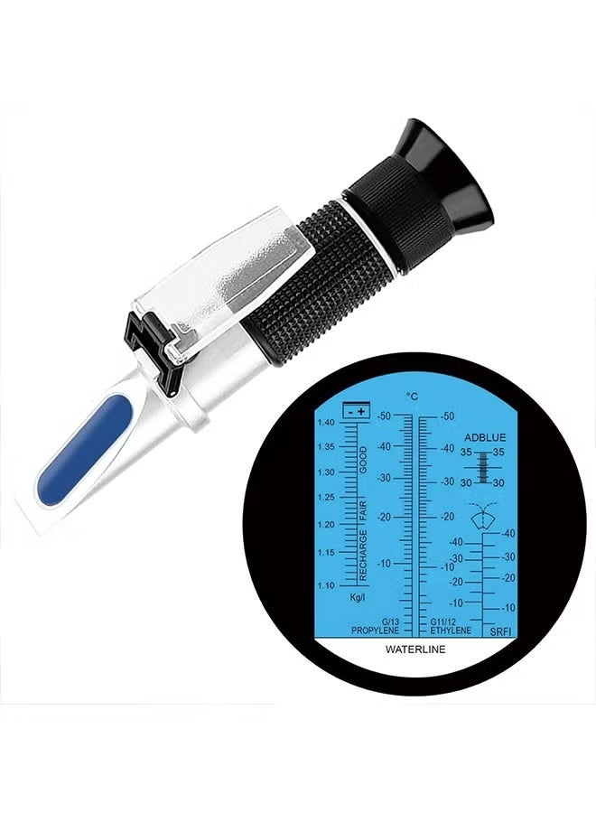 مقياس انكسار مضاد للتجمد 4 في 1 مقياس انكسار سائل التبريد اختبار مضاد للتجمد لنظام مضاد التجمد للسيارات سائل عادم الديزل وحمض البطارية وسائل غسيل الزجاج الأمامي - Image 1