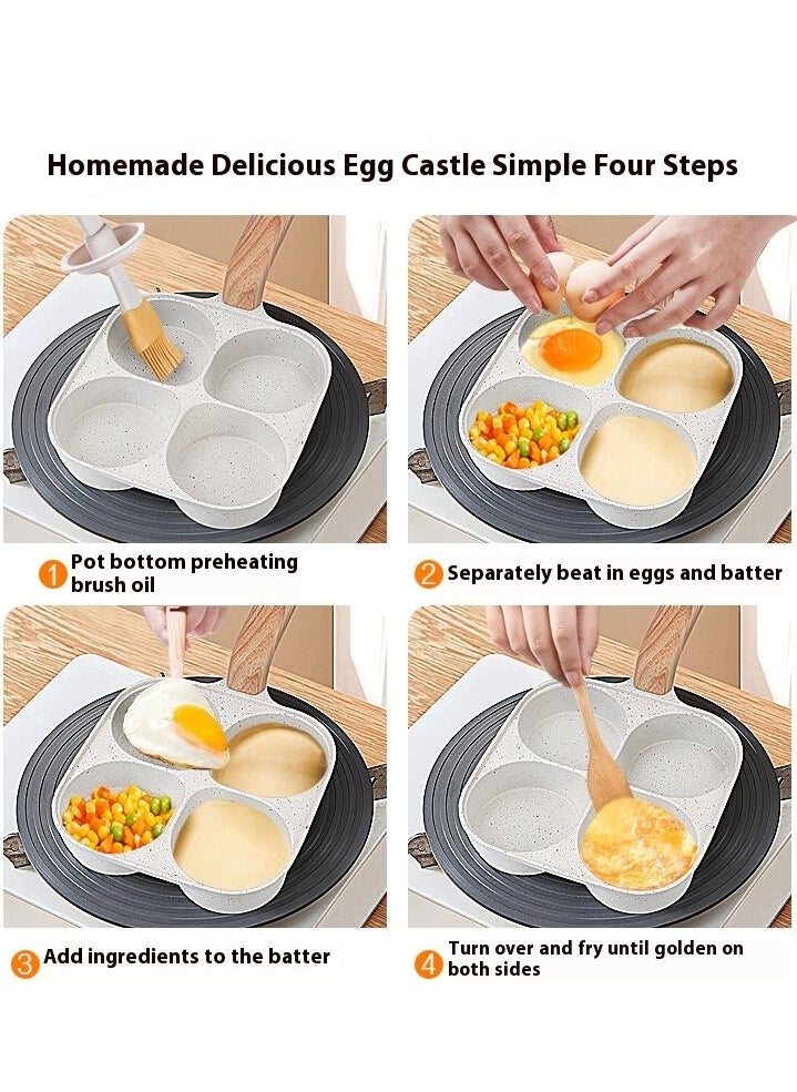 Arabest - Maifan Stone Non-Stick Pan - PFOA Free - Four-hole Egg Burger Frying Pan - Uniform heat conduction and easy to clean - Physical non-stick less oil fried eggs Enjoy a healthy diet - Image 1