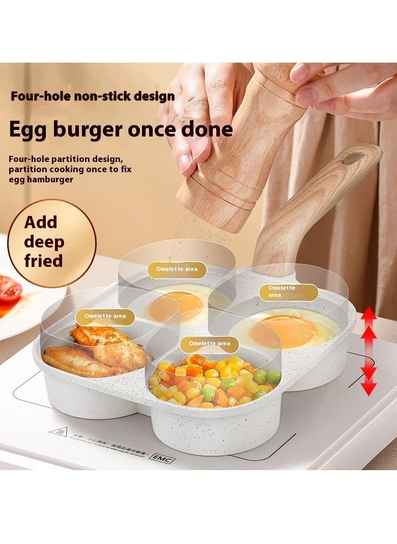 Arabest - Maifan Stone Non-Stick Pan - PFOA Free - Four-hole Egg Burger Frying Pan - Uniform heat conduction and easy to clean - Physical non-stick less oil fried eggs Enjoy a healthy diet - Image 1