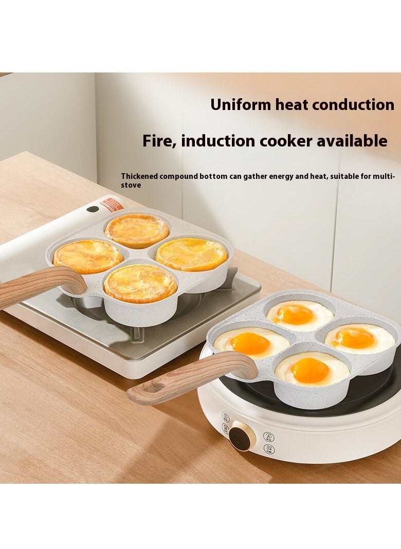 Arabest - Maifan Stone Non-Stick Pan - PFOA Free - Four-hole Egg Burger Frying Pan - Uniform heat conduction and easy to clean - Physical non-stick less oil fried eggs Enjoy a healthy diet - Image 1