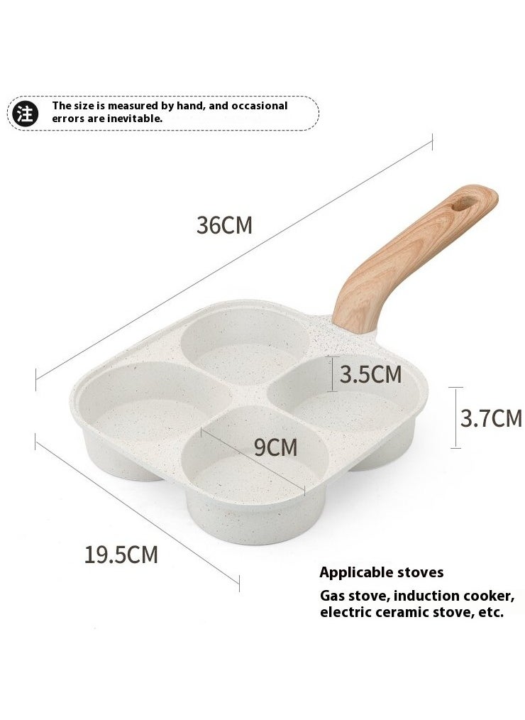 Arabest - Maifan Stone Non-Stick Pan - PFOA Free - Four-hole Egg Burger Frying Pan - Uniform heat conduction and easy to clean - Physical non-stick less oil fried eggs Enjoy a healthy diet - Image 1