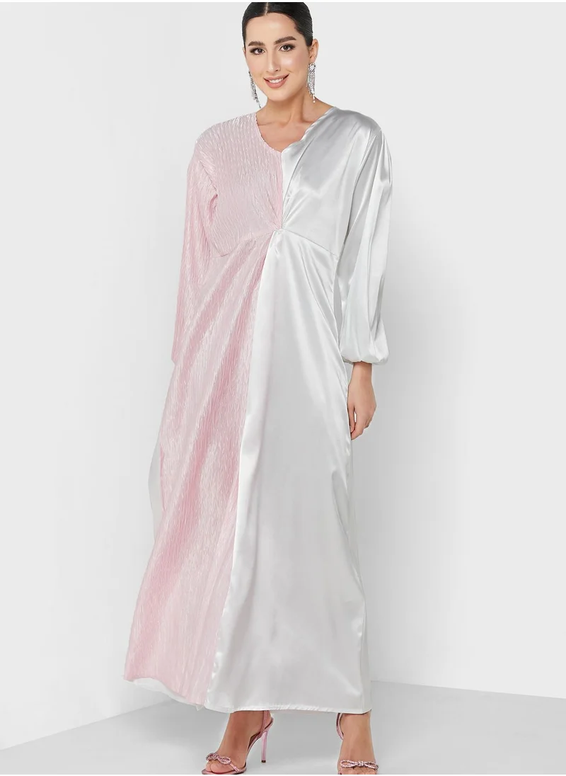 hayas closet Colorblock Balloon Sleeve Dress