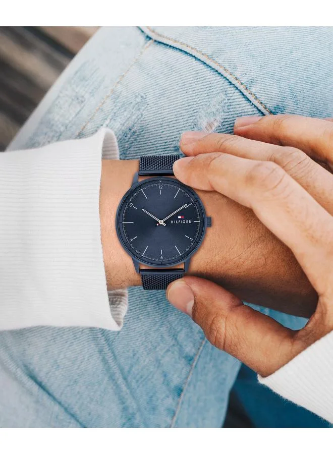 Tommy Hilfiger  Men's Quartz Watch, Blue Dial, Blue Stainless Steel Strap for Men | Best Price UAE