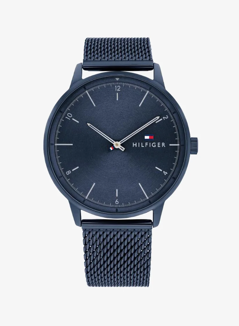 Men's Quartz Watch, Blue Dial, Blue Stainless Steel Strap