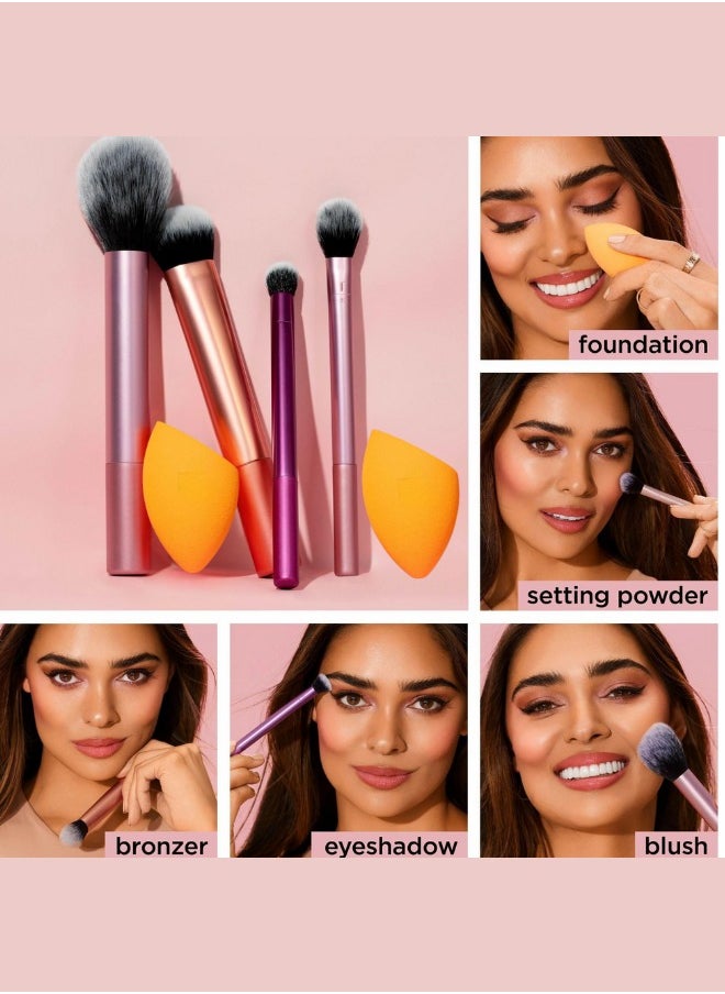 Generic - 6 pieces Multi-Use Makeup Set – Professional Cosmetic Brushes for Face and Eye Makeup – Soft, Durable, Multicolour Design - Image 1