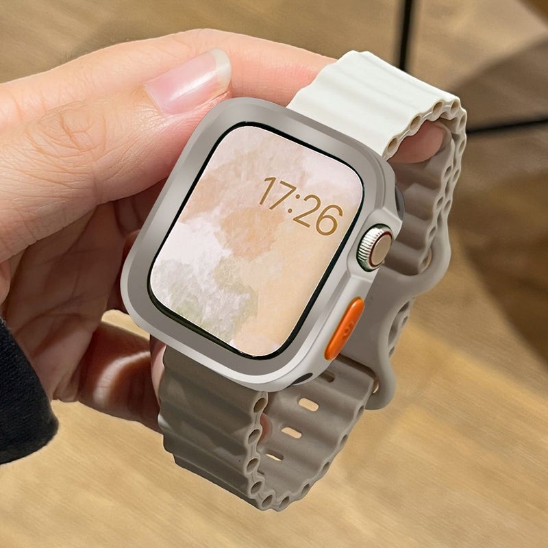 Silicone Strap Case Screen Protector for 46 45 44 41mm Army Green - Image 5
