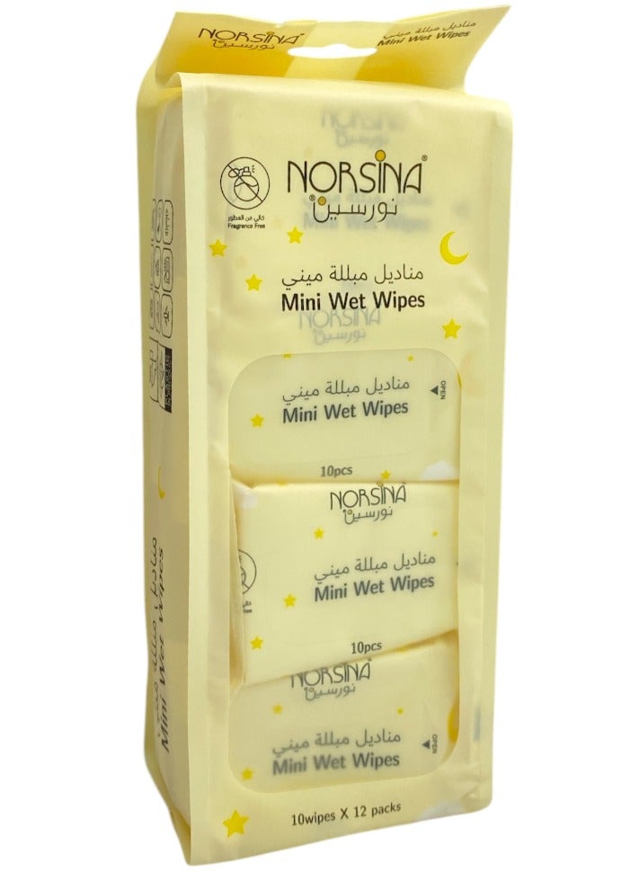 نورسينا مناديل مبللة صغيرة  10مناديل × 12عبوة