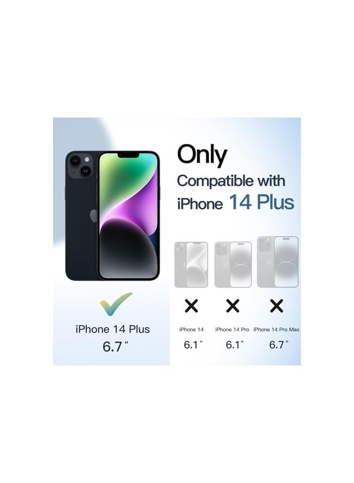 JETech Case for iPhone 14 Plus 6.7-Inch, Shockproof Phone Bumper Cover, Solid Color Matte TPU Frame, Anti-Scratch Clear Back (Midnight) - Image 2