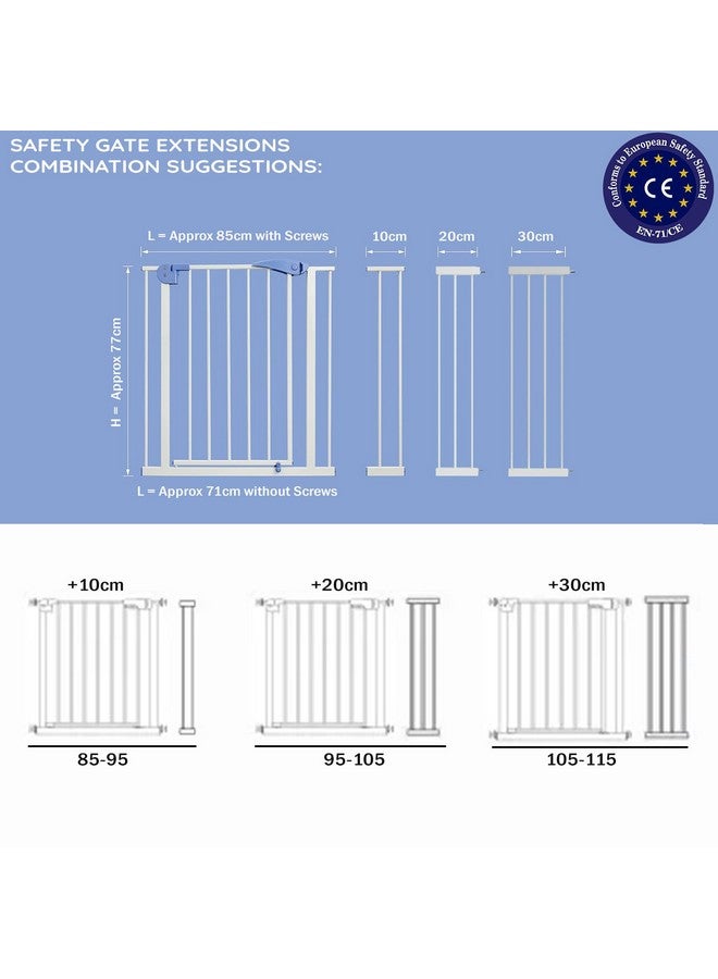 Safe-O-Kid Tot Tamer Pure Metal Baby Safety Gate With One Year Manufacturer Warranty, (75-85 Cm) Adjustable, 2 Way Auto Close, Barrier For Stairs, Door And Hallways, Barrier Fence-Blue - Image 5