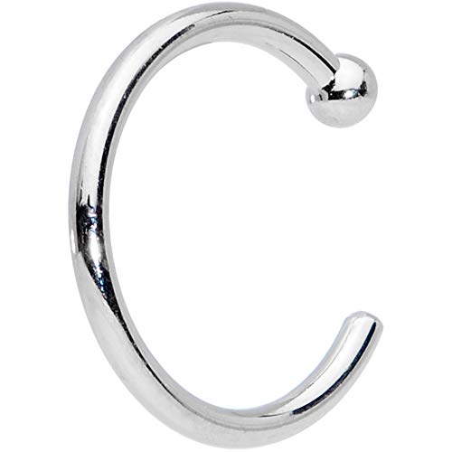 Body Candy Tiny Nose Hoop 20 Gauge 1/4 Small Diamenter Solid 14k White Gold 6mm Nose Hoop - Image 3