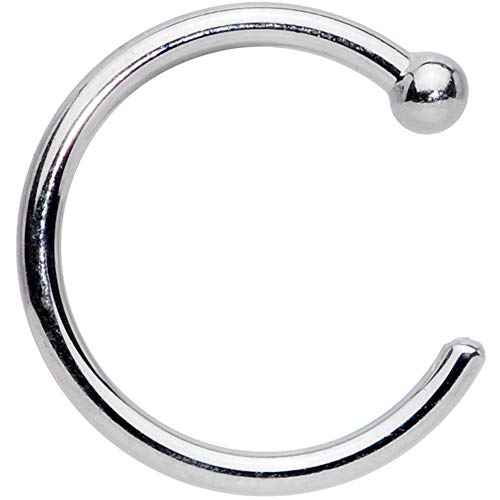 Body Candy Tiny Nose Hoop 20 Gauge 1/4 Small Diamenter Solid 14k White Gold 6mm Nose Hoop - Image 1
