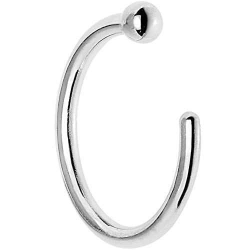 Body Candy Tiny Nose Hoop 20 Gauge 1/4 Small Diamenter Solid 14k White Gold 6mm Nose Hoop - Image 5