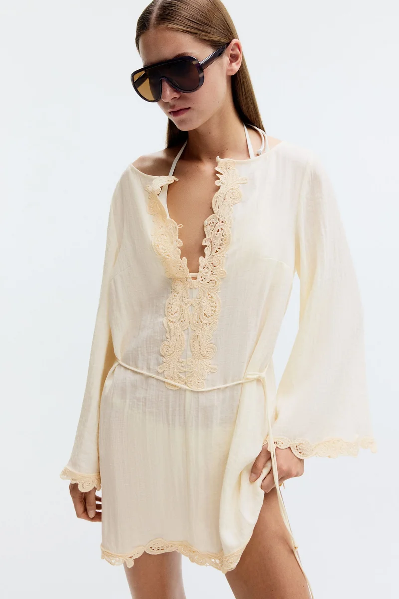 Lace-trimmed dress