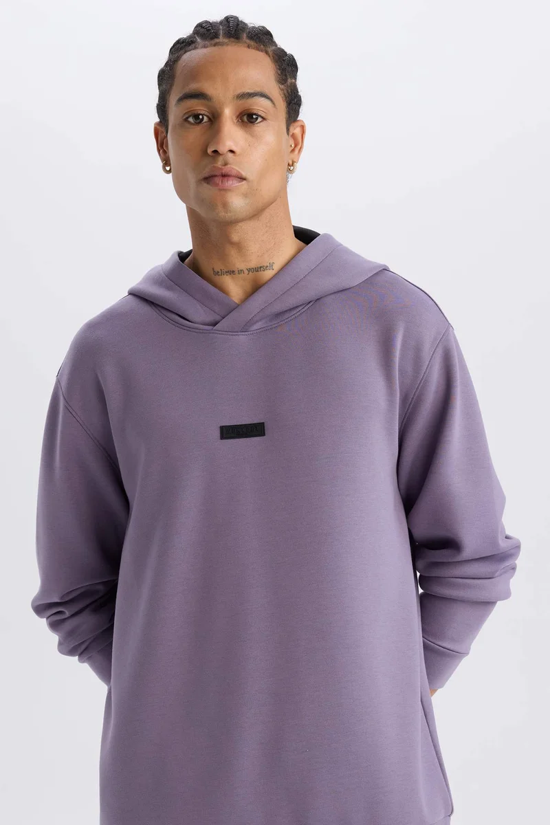 DeFacto Standard Fit Scuba Fabric Sports Hoodie