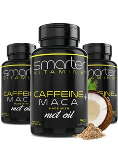 SmarterVitamins (3 Pack) Smarter Energy Pills, 200mg Caffeine Pills & Coconut MCT Oil with Maca Root for Stamina & Mood, PreWorkOut, Focus & Energerize 50 Liquid Softgels  - Image 1
