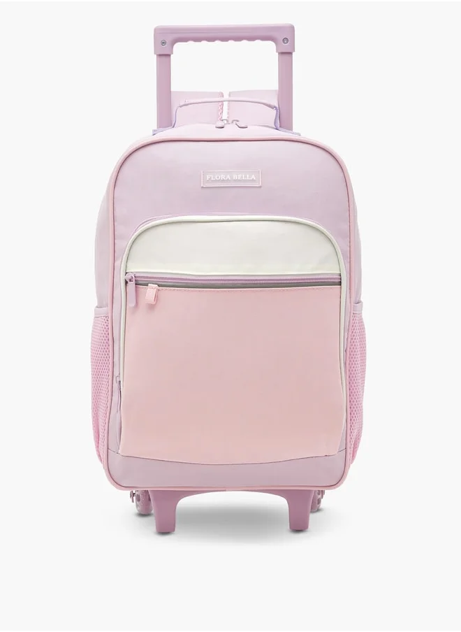 Flora Bella By Shoexpress Colourblock Trolley Backpack with Retractable Handle - 44x16x30 cm