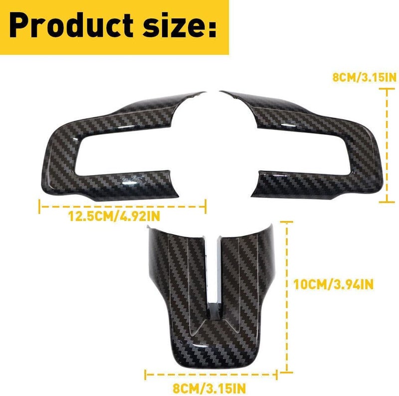 DEMULAX Carbon Fiber Steering Wheel Trim for Ford Mustang - Image 2