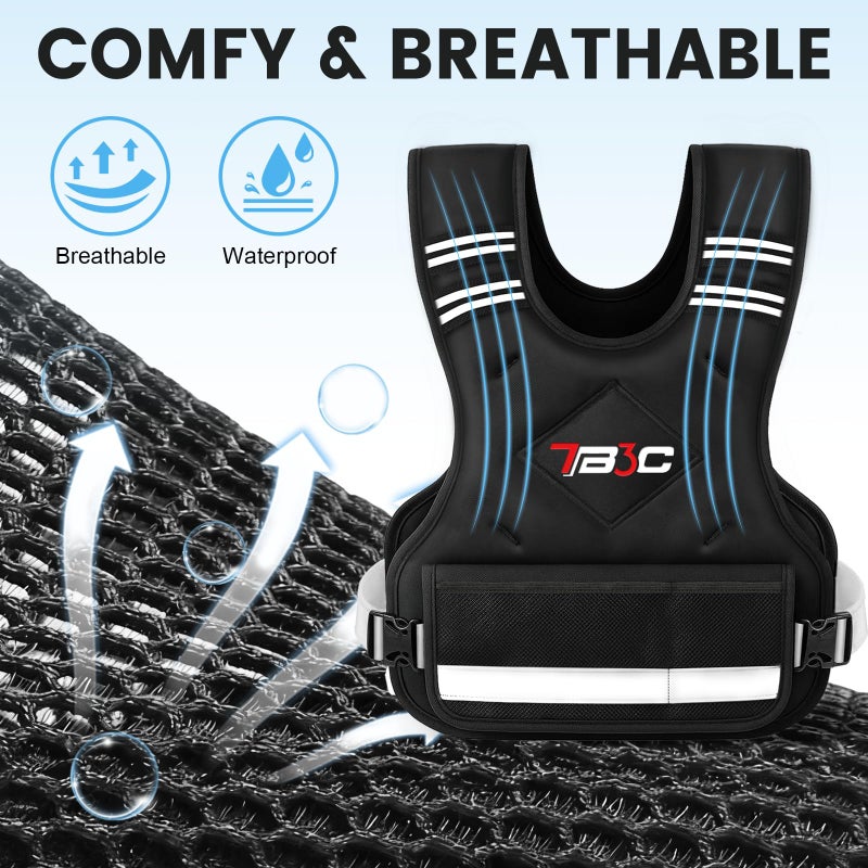 TB3C Adjustable Weighted Vest for Women - 11-20lb for Strength Training Body Weight Vest for Running Walking and Home Workouts Black - Image 2