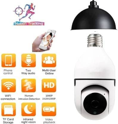 SIOVS SIOVS Wireless WiFi E27 Bulb Holder Security Camera with Night Vision for HomeOfficeWarehouse  - Image 4