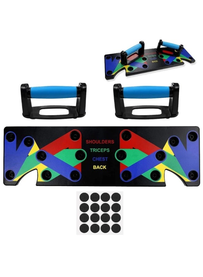9-in-1 Foldable Push Up Board, Color-Coded Strength Training System with Non-Slip Handles, Portable Home Gym Equipment for Chest, Shoulders, Back & Triceps - Image 4