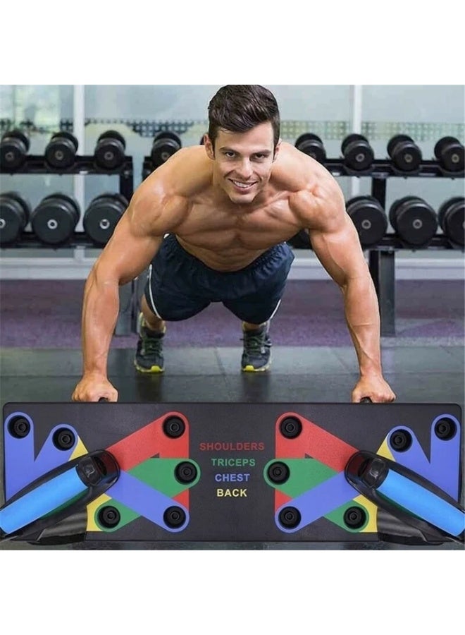 9-in-1 Foldable Push Up Board, Color-Coded Strength Training System with Non-Slip Handles, Portable Home Gym Equipment for Chest, Shoulders, Back & Triceps - Image 2