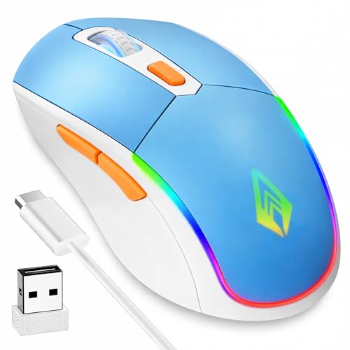 Archer Tech Lab Wireless Bluetooth Gaming Mouse| Tri-Mode (BT 5.3/2.4GHz USB/Wired) 7 RGB Lights, 4 DPI Levels (1200-3200) 500mAh Rechargeable| Ergonomic Lightweight 86g| PC Laptop Mac (Recurve 700) - Image 1